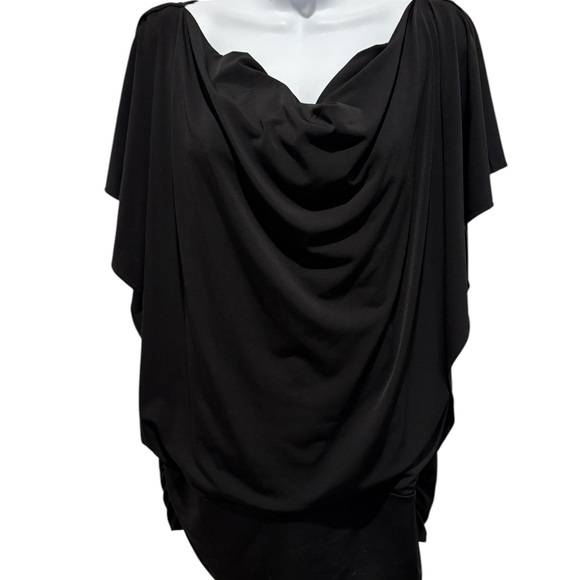 KELLY & DIANE Women’s Black Drape Blouse Stretchy Size XL - Picture 1 of 11